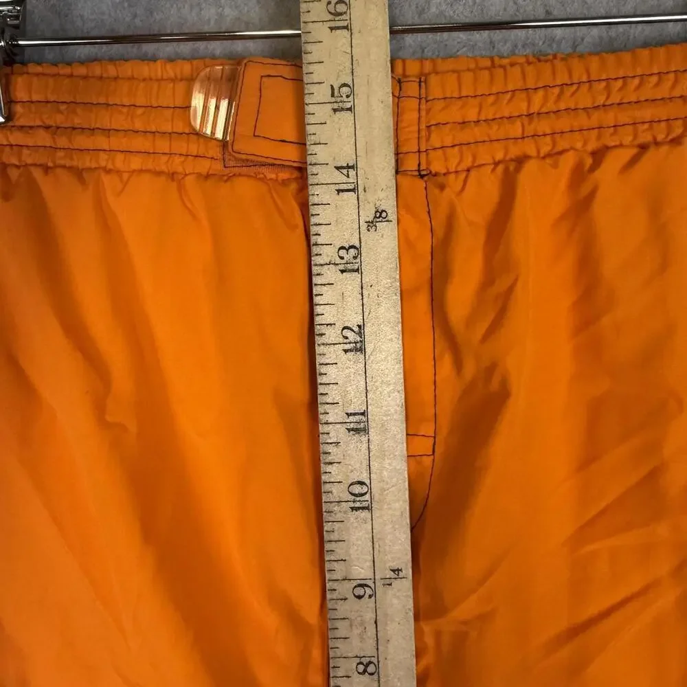 Nike Mens Swim Trunks XL Orange Elastic Drawstring Waist Pockets Mesh Lined
